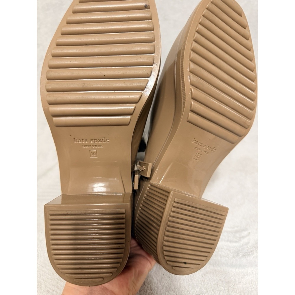 Kate Spade Puddle Rain Boots Size 10 Boots Beige Block Heels rubber - Picture 8 of 9
